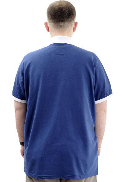 ModeXL Чоловіча футболка з коміром-поло великого розміру Indigo - POLO U24335