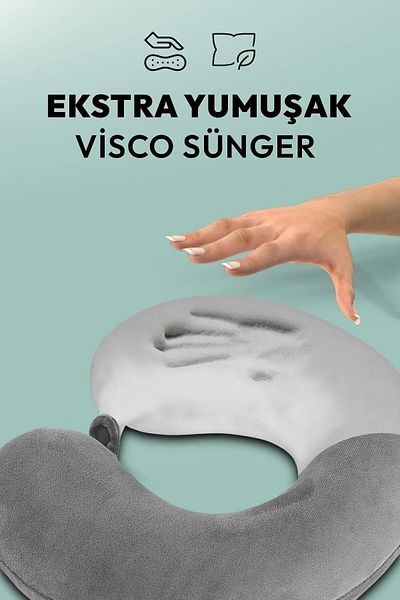 mrcans Visco Travel Pillow Ergonomic & Orthopedic Neck Pillow Visco Pillow Neck Collar