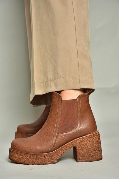 Fox Shoes Τ 996220009   Tan Γυναικείες Μπότες - Χοντρό Τακούνι