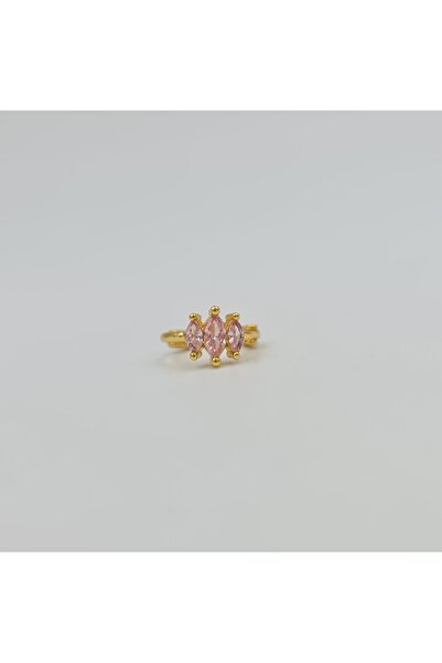 SE Jewellery Cerrahi Çelik Üç Taşlı Pembe Halka Küpe Tragus Helix Kıkırdak Pi...