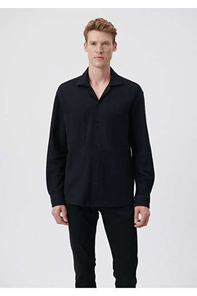 Mavi Siyah Gömlek Loose Fit / Bol Rahat Kesim 0210725-900