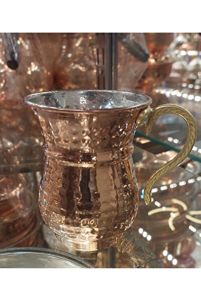 Bakır Center Bakır Bardak & Bakır Kupa Dövme Bakır Ayran Bardağı Kulplu 1 adet