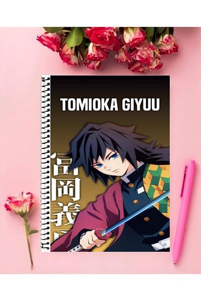 animeandyourworld Tomioka Giyuu Anime Notebook - 1 Piece, A4 Size 21*29 Cm, Special Design, Unlined Large Size