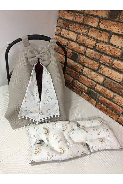 BUSEBABYHOME Brown Stroller Cover and Stroller Cushion Set of 2