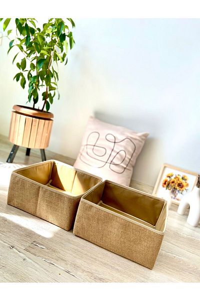 harev home collection Συρτάρι ντουλάπας παιδικού δωματίου από γιούτα 2 τεμαχίων Organizer πλυντηρίου ρούχων Organizer κουτί αποθήκευσης