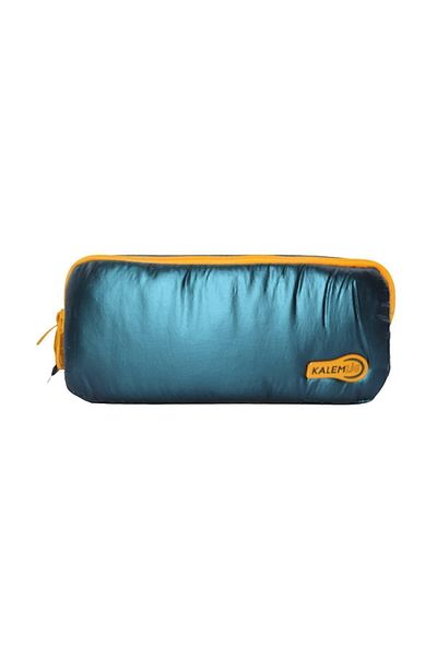 Kalemlig Puff Double Faux Leather Two Compartment Pencil Case Petrol