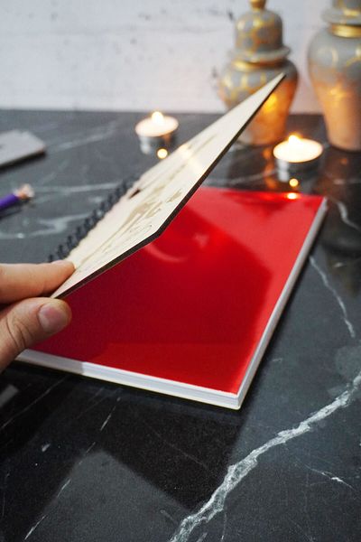markcat Kemal Atatürk Themed Lined Wooden Cover Notebook - for Agenda and School (A5 - 120 Pages)