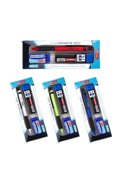 Mikro 3 Pieces Stationery Set 0.7mm Versatil Pen Set