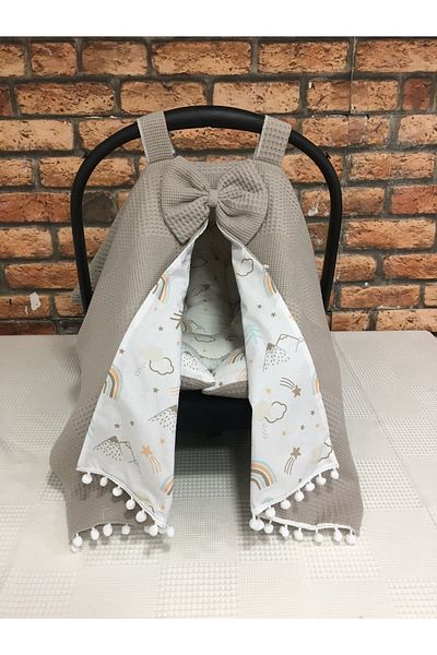 BUSEBABYHOME Brown Stroller Cover and Stroller Cushion Set of 2