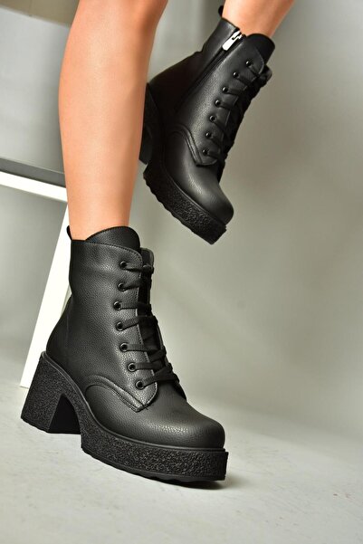 Fox Shoes T996533009 Siyah Kalın Topuklu Kadın Bot