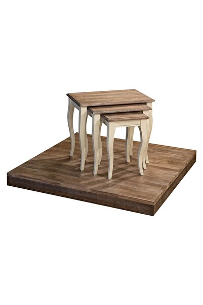 DUCA Krem Renk Masif Zigon Sehpa