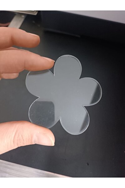 guluslazerkesim 20 Adet Şeffaf Pleksi Papatya Modeli Papatya Deseni 7 Cm Boş ...