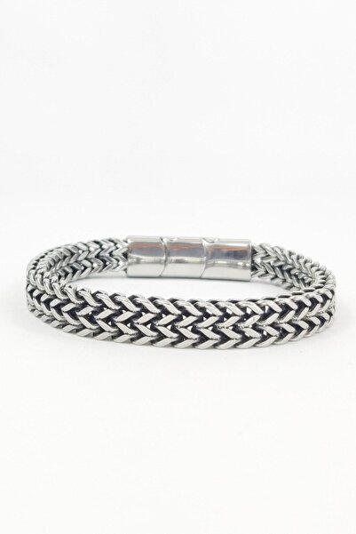 Ayya Aksesuar سوار فولاذي فضي بانثر سوار فولاذي فاخر Stahl Armband