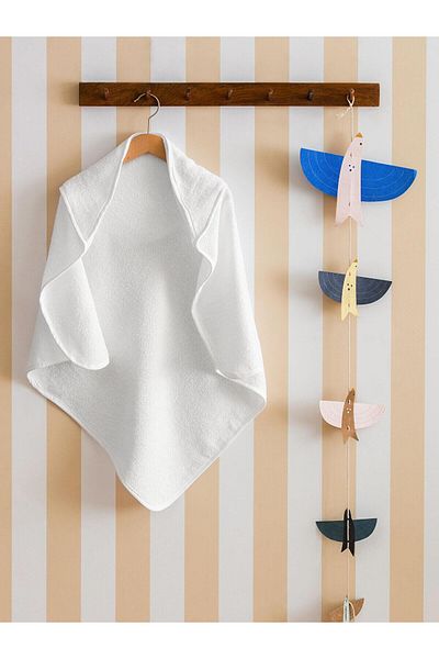 LC Waikiki LCW Baby Buxe - 75x75 Cm Prosop de baie din bumbac brodat alb