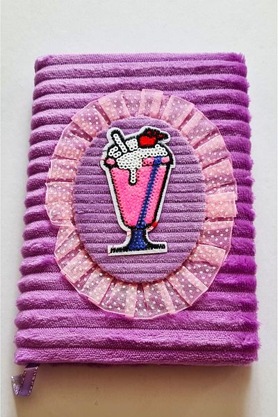 Modellino A5 Striped Plush Notebook - Daily Memory Book, Color Options, Micropls13 72y