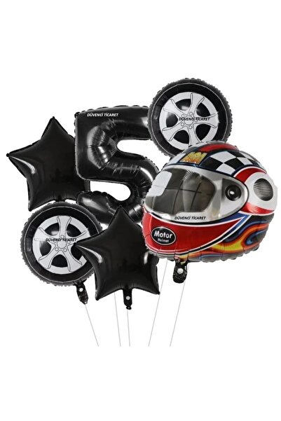 DÜVENCİ TİCARET مجموعة بالونات من رقائق الخوذة للأرقام العمرية