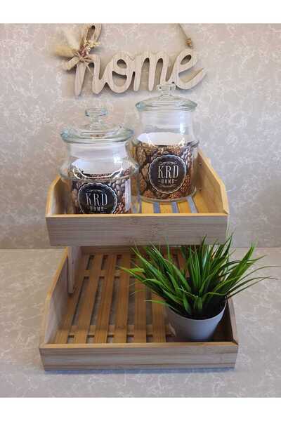 cosevtekstil Bambu 2 Katlı Meyve Sebze Organizer