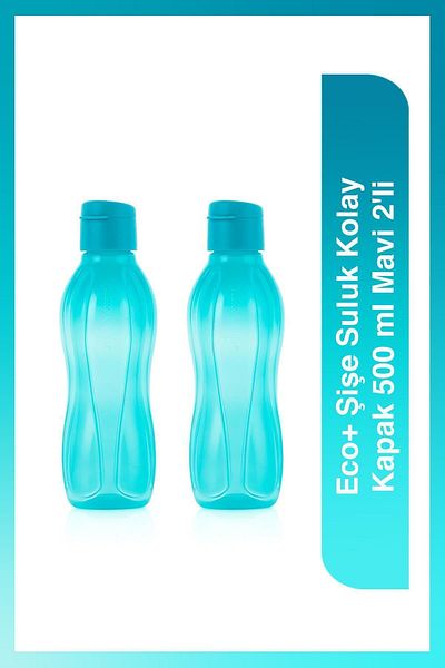 Tupperware Eco+ Bottle Water Bottle Easy Lid 500 Ml Blue Set of 2