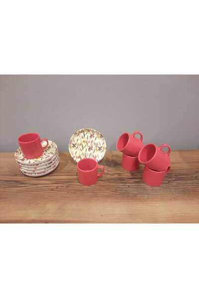 Keramika KERAMİKA 12 PARÇA 6 KİŞİLİK KAHVE FİNCAN TAKIMI