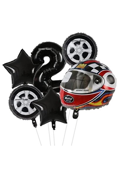 DÜVENCİ TİCARET مجموعة بالونات من رقائق الخوذة للأرقام العمرية