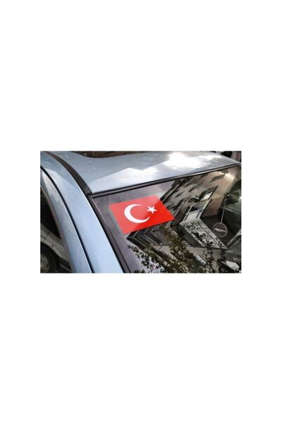 Oto Sticker Türk Bayrağı Ön Cam Üst Köşe 12x8cm 1 Adet Bayrak Üst Cam Sticker