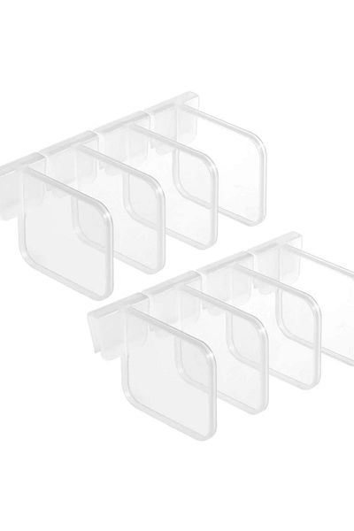 Yenigeldi 12 Pcs Plastic Fridge Divider Organizer Adjustable Refrigerator Pantry Grill Divider Separator