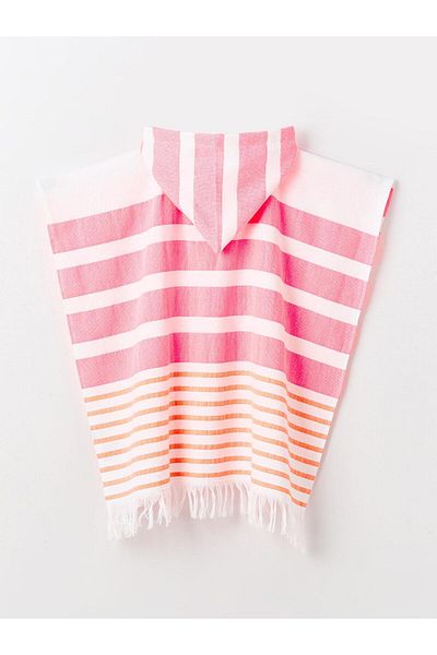 LC Waikiki LCW ACCESSORIES – Süßes rosa Poncho-Strandtuch für Mädchen mit Quasten