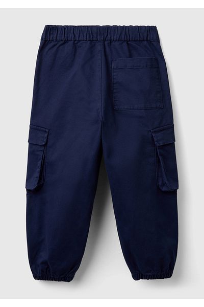 United Colors of Benetton Boy's Navy Blue Pocket Detailed Logo Drawstring Waist and Leg Trousers