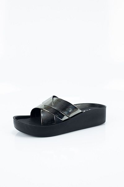 Voga Women's Silver Shiny Orthopedic Slippers
