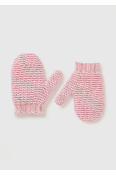 United Colors of Benetton Boy's Light Pink Knitted Gloves