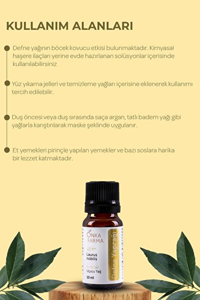 OnkaFarma Onka Farma Defne Yağı - %100 Saf Defne Uçucu Yağı - 10 ml