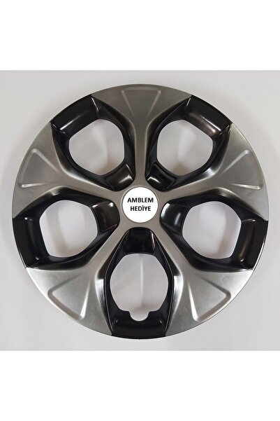 KARA AUTO Ford Fiesta 14"inç Kırılmaz 4 Adet 1 Takım Siyah Gri Jant Kapağı