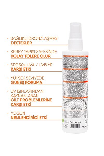 SOLARIS Tüm Cilt Tipleri Için Suya Dayanıklı Güneş Koruyucu Krem Sprey Spf 50 Yüksek Koruma (200 ML)