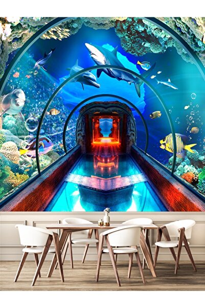dreamwall Akvaryum Desenli Isı Ve Ses Yalıtımlı Sağlıklı Tekstil Duvar Kağıdı