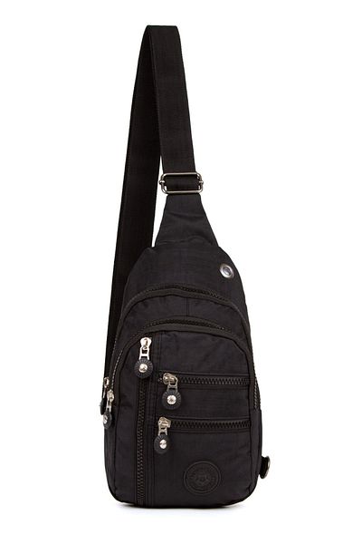 Newish Unisex Crinkle Fabric, Waterproof, Cross Shoulder Bag, Body Bag, Free Bag Black Color, Daily, Sports