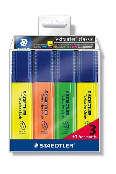 Staedtler Textsurfer Classic Highlighter 4 Colors 364 S Wp4P /
