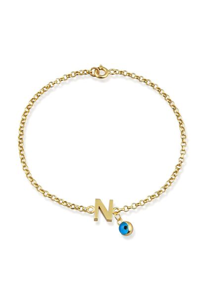 Altınkesesi 14 Ayar Altın Göz Sallantılı Harf Bileklik(N)