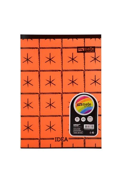 Mynote Text Neon Notebook Checkered A5 60 Sheets