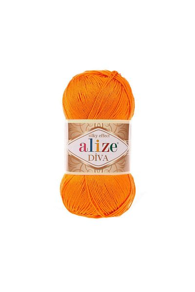 Alize 5 Pieces Diva Mercerized thin thread Summer Bikini Bustier Blouse Knitting thread 120 Orange