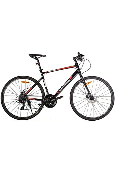 Geotech Trip 4 28 Jant 24 Vites HD Şehir Tur Bisikleti - Siyah Kırmızı - 52 cm