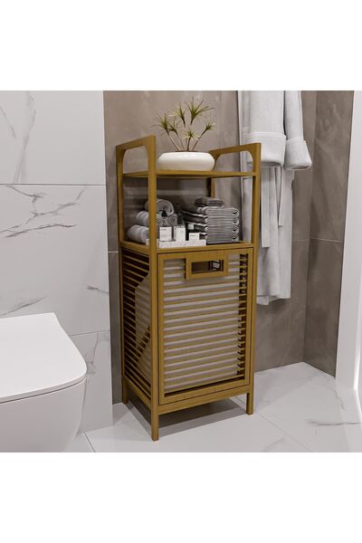 Mudesa Natural Wooden Bamboo - 2 Shelves Bathroom and Kitchen Organizer Dirty...