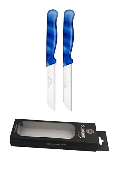 Solingen Koyu Mavi Mermer 2'li Meyve Sebze Bıçağı