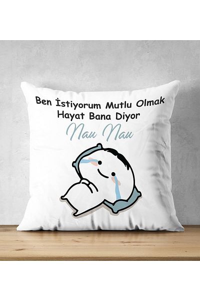 Yaprak Hediyelik Nau Nau Printed Gift Pillow