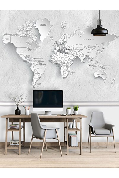 dreamwall 3 Boyutlu Harita Desenli Isı Ve Ses Yalıtımlı Tekstil Duvar Kağıdı