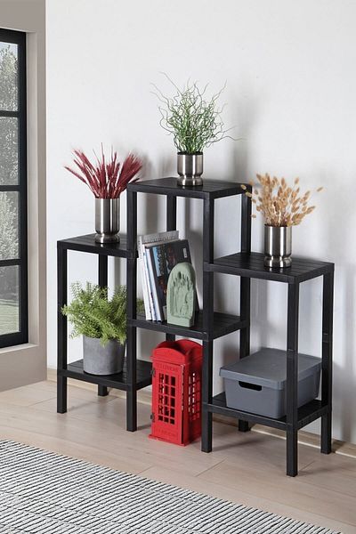 DEYHOME Ombeg Raft modular cu 6 niveluri Organizator pentru baie Bucătărie Balcon Salon Organizator pentru grădină Asamblare practică