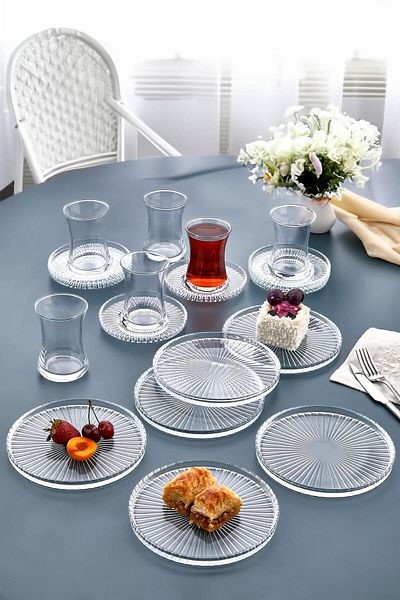 İLİVA 18 Piece Tea Set Set - Cake Plate, Tea Cup, Tea Plate - Simple Modern Breakfast Set