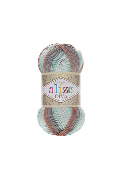 Alize Diva Batik 5550 100% Microfiber Acrylic (100gr 350m) Μονό Μασίφ 17 διαφορετικές επιλογές χρώματος Tie Dye