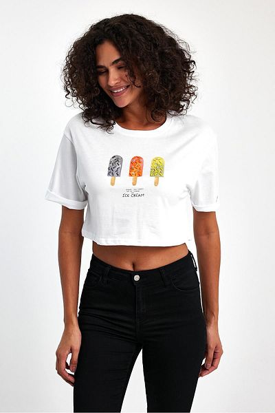 PEPPER MİNT LONDON Crop T-Shirt