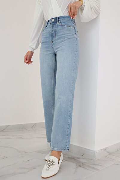 dressmix High Waist Light Blue Straight Jeans