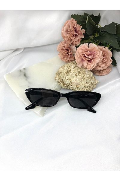 Di Caprio Tery Cat Eye Vintage Retro Bone Black Women's Sunglasses